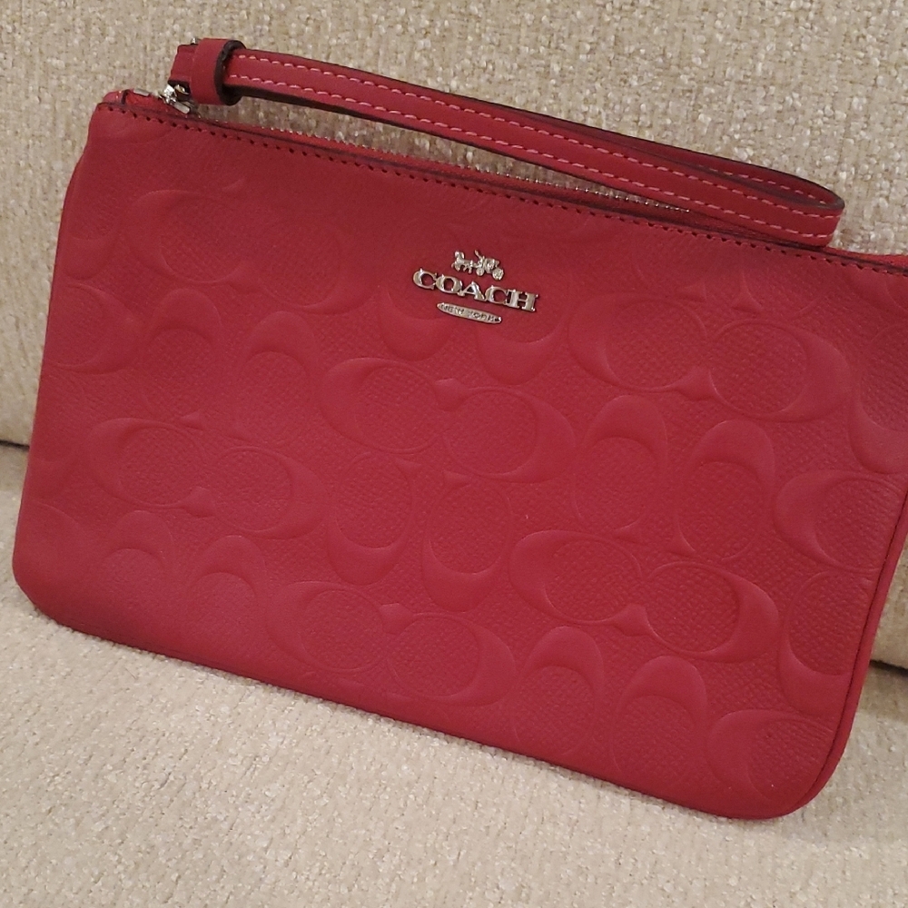 Coach HOT pink Wristlet Bag